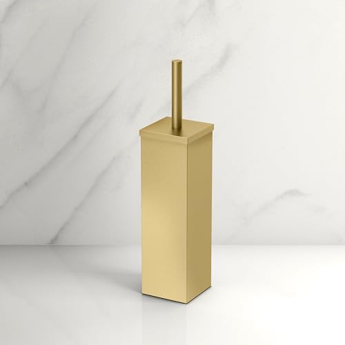 Image of Gatco 1488B Elegant Square Toilet Brush Holder, Gold
