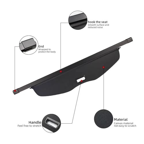 Cubierta de maletero para Acura RDX 2013-2016 con protector de carga retráctil 5