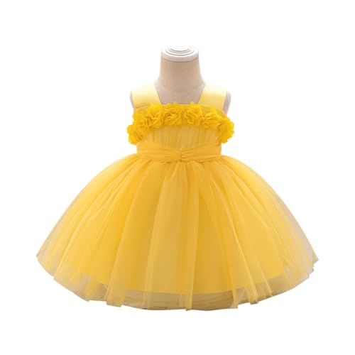 Toddler Girls Elegant Tulle Flower Dress Sleeveless Princess Birthday Party Gown Formal Outfit