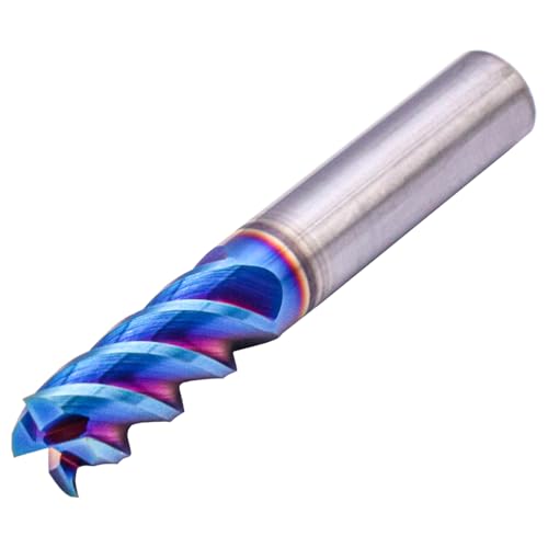 Image of BestParts HRC65 Tungsten Carbide Square End Mills - TiAlsiN Nano Coated, 4 Flute, 45 Degree Helix, 3 /8 inch Cutting Diameter, 3 /8 inch Shank Diameter, 1 inch Length of Cut, 2-1 /2 inch Overall Length