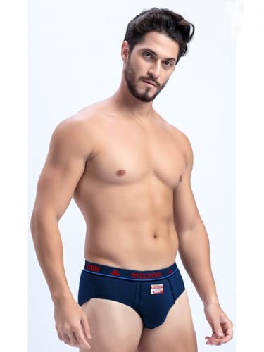 Image of Milton Mens Cotton Solid Outer Elastic Brief | Premium Soft Cotton Underwear | Breathable & Skin-Friendly Briefs with Comfort Fit Waistband | Pack of 1, Color May Vary as per Availability