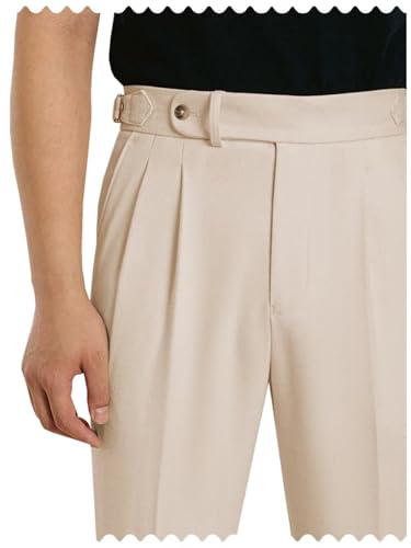 Men's Slim Fit Flat Front Dress Pant Classic Pleat Trousers Casual Formal Office Wear Lightweight Pants