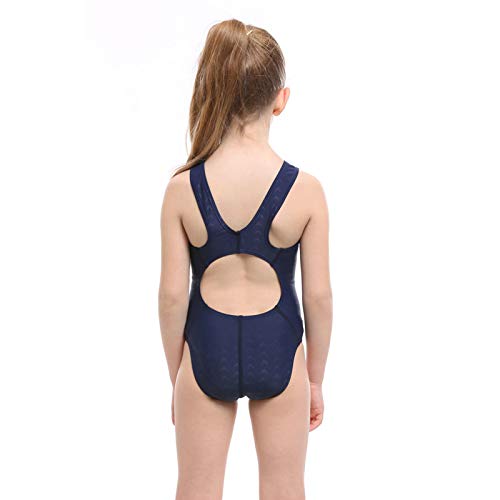 Sowllars Girls One Piece Swimsuit, Bathing Suit Quick Dry Black Beach Swimwear For Vacation (Navy Blue, 10) #TOP4
