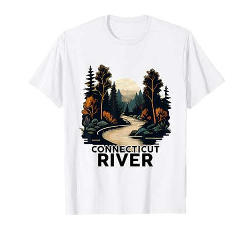 Connecticut River T-Shirt Retro Minimalist River Connecticut T-Shirt