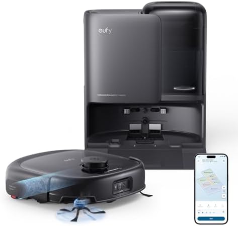 eufy Robot Vacuum E25, 20,000 Pa Suction,HydroJet Always-Clean Roller Mop, All-in-One Robot Vacuum and Mop Combo, Edge-to-Corner Cleaning, Zero-Tangle Design, AI Obstacle Avoidance (Upgraded)