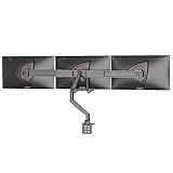 Suptek Triple Monitor Mount w/Crossbar for Most 17 to 27 inch Screens,Holds 12.2-13.2 Lbs,Gas Springs Adjustment Triple Monitor Desk Mount Stand with Clamp & Grommet Kit,Black