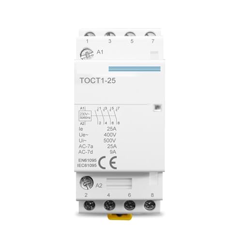 Contacteur modulaire pour chauffage et chauffe-eau 25A 4NO sur rail DIN - 6