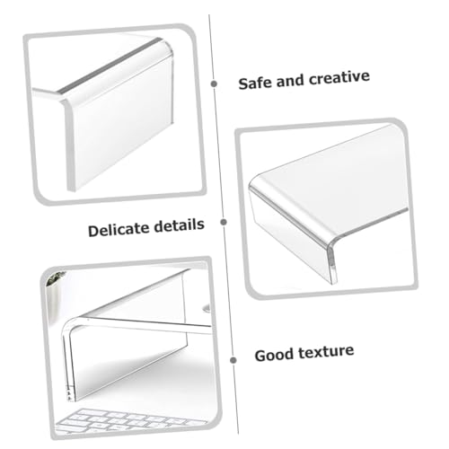 Support clavier acrylique transparent et rehausseur d'écran pour bureau