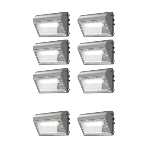 Aphyni 8 Pack 150W LED Wall Pack Light with Dusk to Dawn Photocell, 22500LM 5000K IP65 Waterproof Wall Pack Lights Outdoor LED Commercial Security Light for Parking Lot, Warehouse, Yard AC120-277V Cover