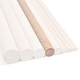 rundholz mode Fixlänge 100cm Generisch Eichenholz Rundstab 1m lang, Ø 25mm, Bastelholz Treppensprosse