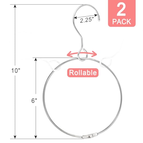 Image of Washi Tape Storage Organizer, Washi Tape Storage Ring with Large Hook, Office Home Closet Organizer, 6 Inches Ring-2 Pack
