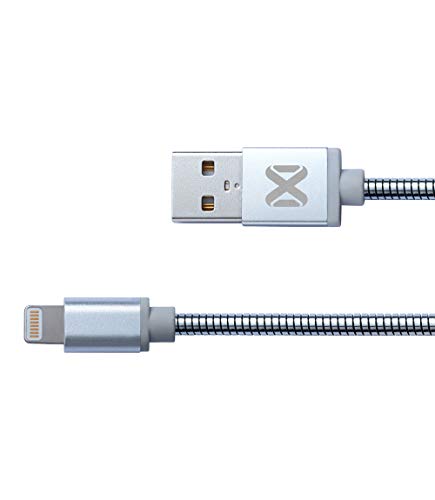 JAVEX [Apple MFi Certified] Lightning Cable, Stainless Steel Armored Wire, 3.3FT, Silver