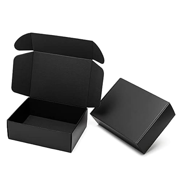 Mcfleet 12 x 9 x 4 inch zwarte verzenddozen - 24 stuks golfkartonnen verzenddozen voor kleine bedrijven - tabbladvergrendeling literatuur postdozen platte verzenddozen lege geschenkverpakkingen