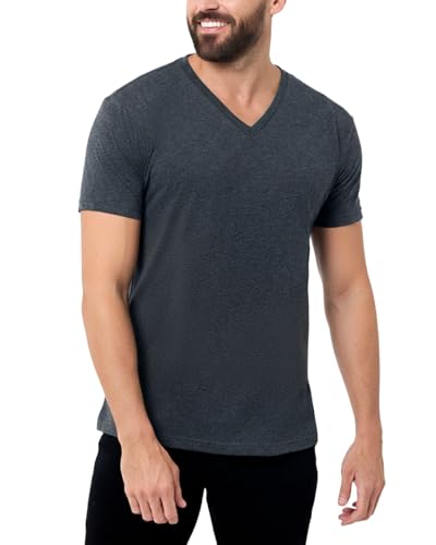 Image of Men's V-Neck T-Shirt Fitted Short Sleeve Soft Cotton Vneck Tees S-2XL