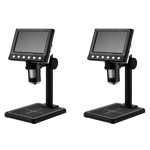 Jppium(ジュピウム) 2個 4.3インチデジタル顕微鏡 1000X コイン顕微鏡 960P ビデオ顕微鏡 大人向け 溶接 8個のLED付き