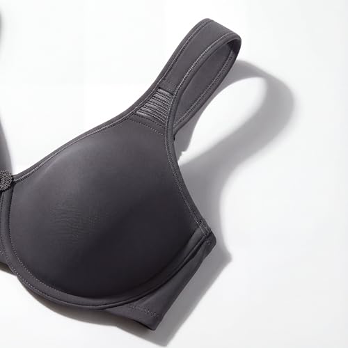 Selene, Reggiseno Contenitivo Donna Con Spalline Larghe Comfort E Ferretto, Senza Imbottitura, Collezione Lorea, Colore Grigio, Taglia 5D - 5