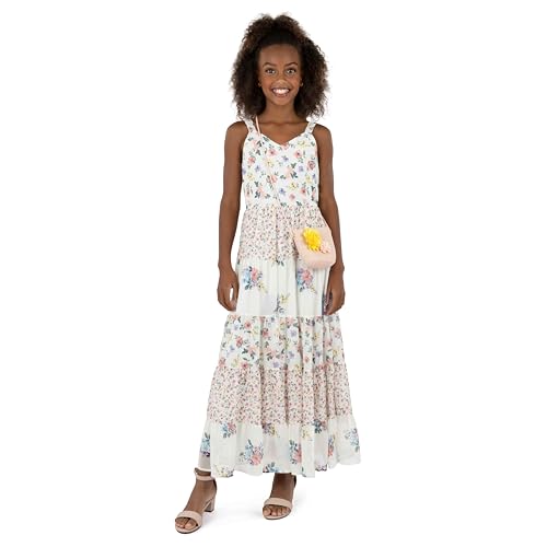 Speechless Girls' Sleeveless Chiffon Maxi Tiered Dress