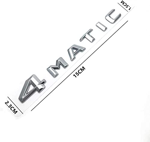 Image of 1 Pcs 3D ABS Plating Chrome 4MATIC Logo Emblem Tailgate Side Sticker Fender Bumper Badge Decals of Decorative Badge Stickers(Silver )