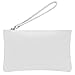 Parubi, Pochette pour Femme Sac à Main, en Cuir Sauvage Véritable, Made in Italy, Modèle Aura, Petit Sac à Main avec Lacet de Poignet pour Femme Jeune Fille Élégante, Blanc