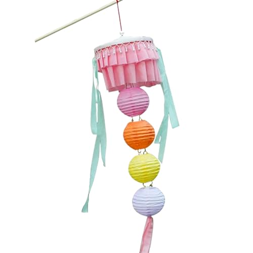 Linterna de mediados de otoño - Linternas de papel de arroz, linternas del festival | Linterna festiva portátil, una lámpara de gasa LED retro decoración navideña para el festival de mediados de otoño