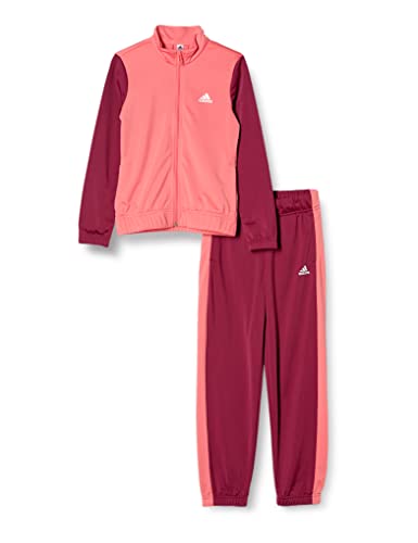 ジャージ上下セット キッズ アディダス エッセンシャルズ トラックスーツ 29270 Top:セミターボ/ホワイト Bottom:レガシーバーガンディ/ホワイト J150