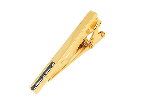 Jonwo Silber / Vergoldet Krawattennadeln aus Kristall für Herren In Geschenkbox 5cm Herren Krawattenklammern Tie Clip Krawatte Geschäft Jubiläum Geschenk Hochzeit (Vergoldet Schwarz Kristall) Cover