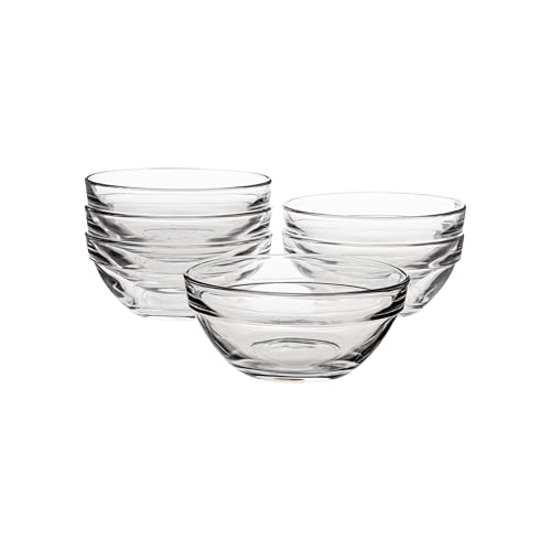 Vikko Small Glass Bowls,3.5 Inch Mise En Place Bowls, Set of 6 Glass Pinch Bowl, Prep Dish For Cooking, Sauce Bowl, Snack, Dessert & Dip