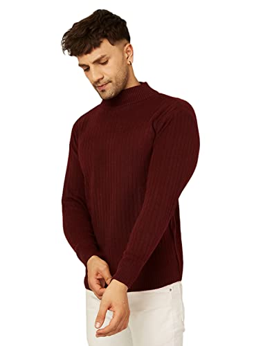 Image of Kvetoo Men High Neck Full Sleeve Winter Woolen Sweater