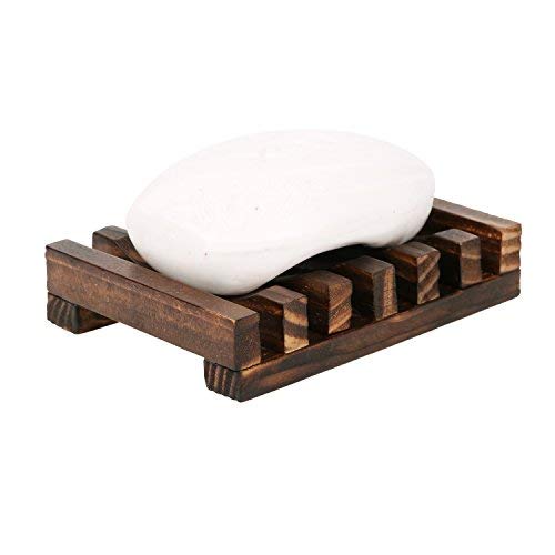 Anwenk Soap Dish Wooden Soap Saver Holder Soap Tray For Bathroom Shower Rectangular Sink Drainer Hand Craft For Soap,Sponges And More (2 Pack) #TOP3
