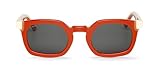 Material: Montura de acetato en color terracota con detalles contrastados y bisagras metálicas. Protección: Lentes UV400 Cat.3 que bloquean rayos UVA y UVB con máxima seguridad. Accesorios: Se entregan con funda semirrígida, caja de marca y paño de microfibra. Comodidad: Estructura ligera y ajuste ergonómico para llevarlas todo el día. Estilo: Diseño cuadrado vanguardista que combina elegancia y modernidad