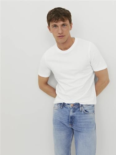 JACK & JONES Herren JJEORGANIC Basic Tee SS O-Neck 5PK T-Shirt, Kurzarm, 2xBlack+3xWhite, XXXL – Ansicht 2