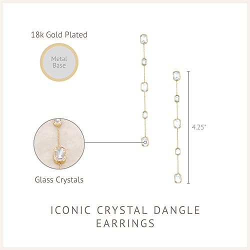 Ettika Gold Earrings for Women. Birthstone Gifts For Women. Iconic Crystal 18k Gold or Rhodium Plated Drop Earrings. Jewelry3