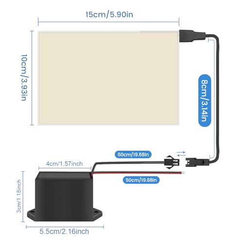 Panel LED flexible electroluminiscente con luz estroboscópica y tres efectos de brillo azul 7