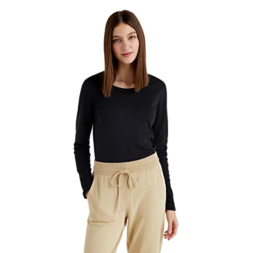 United Colors Of Benetton 3Ga2E16F9, Canotta Donna, Nero 100, Xs