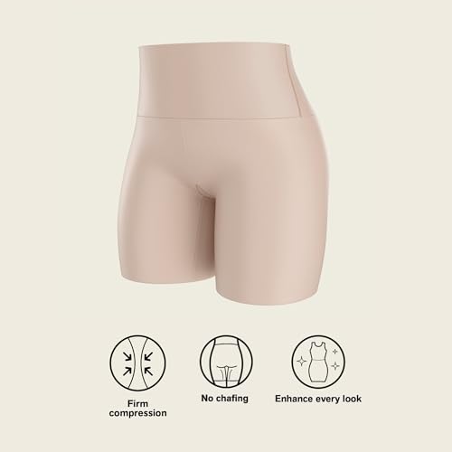 Leonisa Shapewear Shorts Tummy Control, High Waisted Shaper Shorts for Women Beige - Thumbnail 4