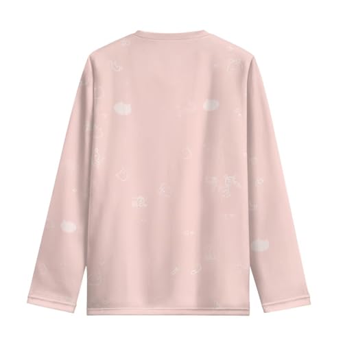 Image of WELLFLYHOM Long Sleeve T-Shirt for Boys Girls 3-16 Years Old Tee Tops Crewneck Pullover Shirts Fall Outfits