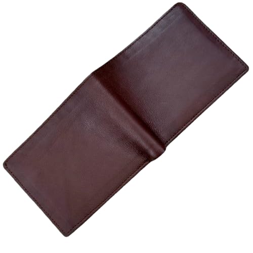 Premium Genuine Leather Wallet for Men RFID Blocking Bi Fold Wallet with Coin Pocket (Brown)-image-6