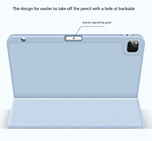 Image of ProElite Smart Case for Apple iPad Pro 11 inch 2022 /2021 4th /3rd Gen [Auto Sleep /Wake Cover] [Pencil Holder] [Soft Flexible Case] Recoil Series - Light Blue
