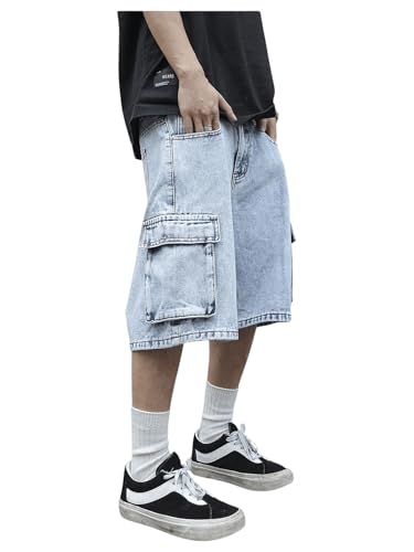 OYOANGLE Men's Denim Cargo Shorts Zipper Fly Bermuda Jean OYOANGLE Men's Denim Cargo Shorts Zipper Fly Bermuda Jean
