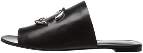 Via Spiga Women's Helena Slide Sandal, Black Leather, 5.5 M US | Image 7