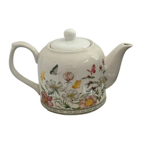 FytStycale Teiera in Porcellana, Brocca per Acqua, Riutilizzabile, 1 Litro, per Casa, Ristorante, Casa da tè