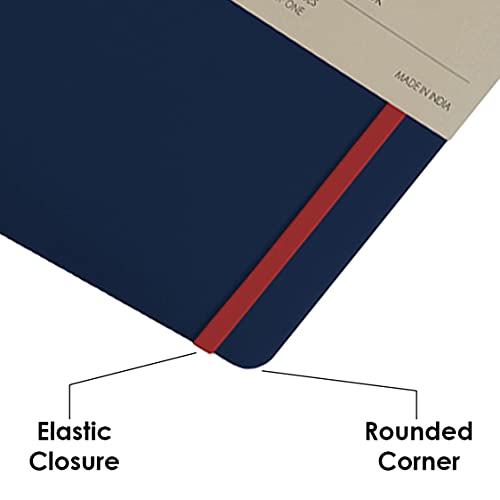 Image of myPAPERCLIP Binary Series - A5 Ruled Notebook | Italian Hardboard Cover | 192 Pages, 80 GSM Paper, A5 (5.83 x 8.27 in) | Thread Bound with Elastic Closure & Bookmark | Blue