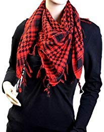 Kuldip Houndstooth Urban Hipster Shemagh Red and Black
