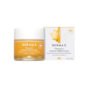 DERMA-E Vitamin C Intense Night Cream – Brightening and Hydrating Facial Skin Renewing Cream – Anti-Aging Overnight Facial Moisturizer, 2 oz