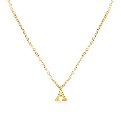 Image of Rubans Demi Fine Stainless Steel Alphabet Pendant CZ Gift for Women & Girls
