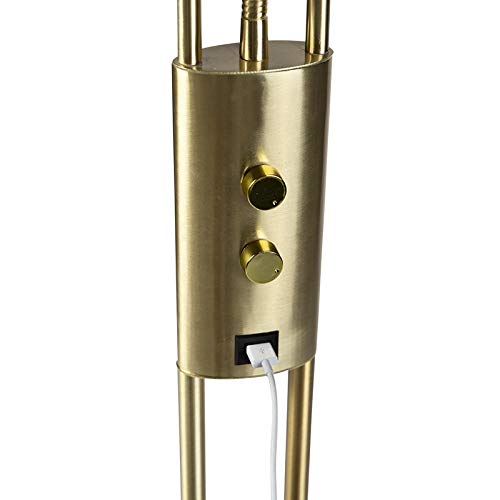 QAZQA Moderne vloerlamp brons incl. LED met leesarm - Mallorca