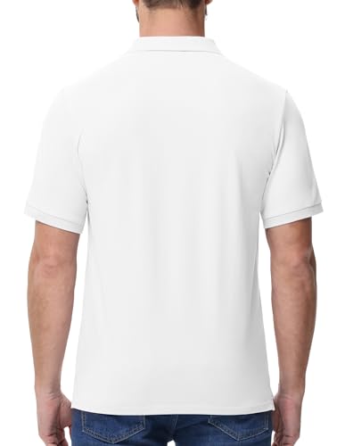 Image of MIER Men's Cotton Pique Polo Shirts, Short Sleeve Golf Work Casual Tops