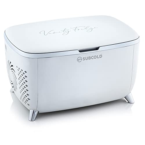 Subcold Vanity6 Luxury Mini Fridge | 6 Litre Beauty Fridge | AC & Exclusive USB Power Options | Portable Bedroom Mini Cooler for Skincare, Makeup & Cosmetics (White)