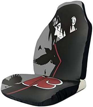 Car Seat Cover, Full Front Seat Cover 1PCS , Japanese Anime Car Seat Cover Black Car Cushion Cover, Easy Installation, Universal Suitable for Car, Truck, Car, Sedan, SUV, Van
