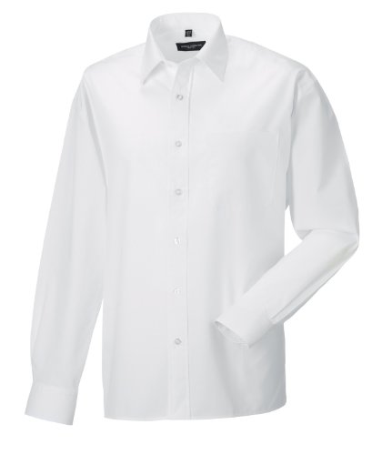 Z934 Langarm Popeline-Hemd Oberhemd Herren Hemd Russell 4XL / 49/50,White